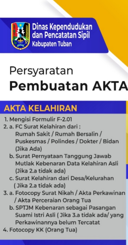 Persyaratan Akta Kelahiran