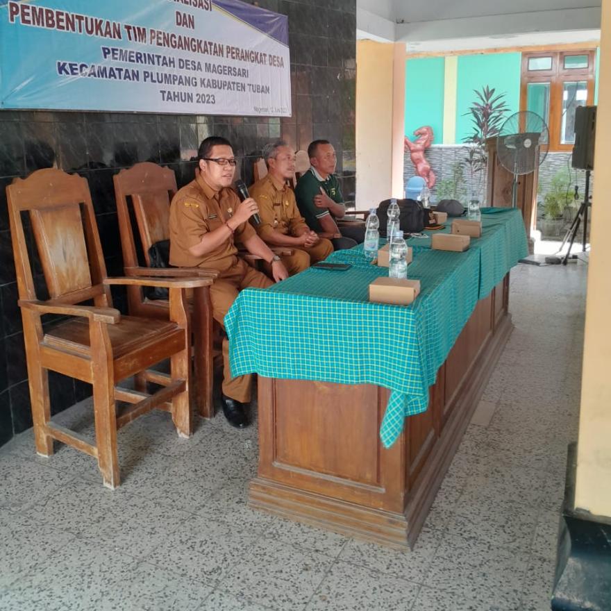SOSIALISASI DAN PEMBENTUKAN TIM PENGISIAN PERANGKAT DESA MAGERSARI